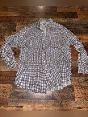 Resistol Men's Black & White Checked‎ Casual Button-Down Shirt